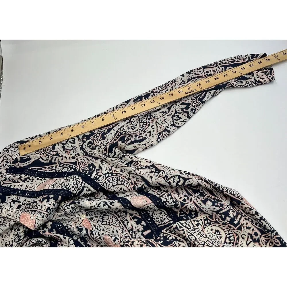 Anthropologie Caviana Shirtdress by Tiny Paisley Print Midi Dress Sz L $148 Boho